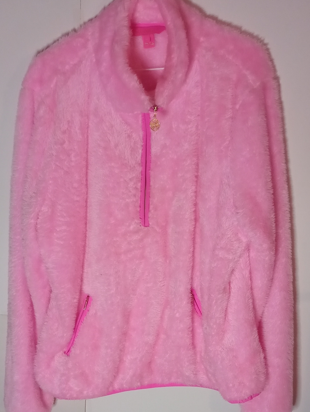 Lilly Pulitzer Skipper Pink Sherpa Popover Size Large